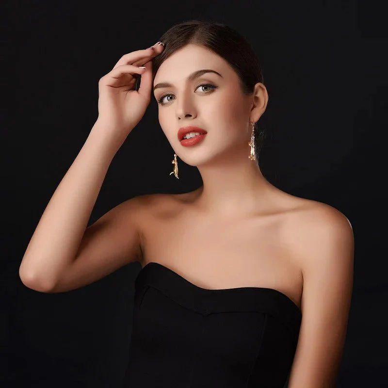Hanging Cat Drop Earrings (18K Gold or Sterling Silver Plated)