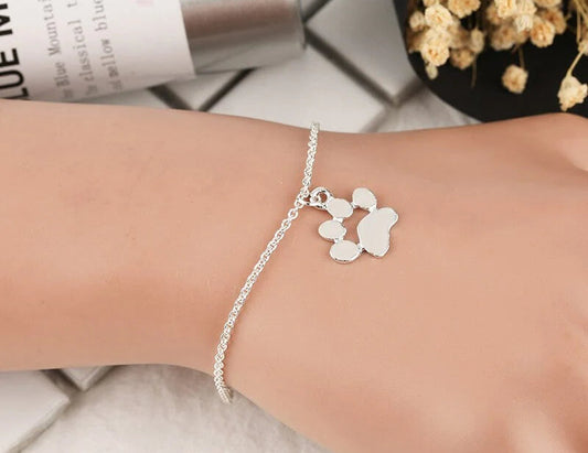 Solid Kitty Paw Silver or Gold Bracelet