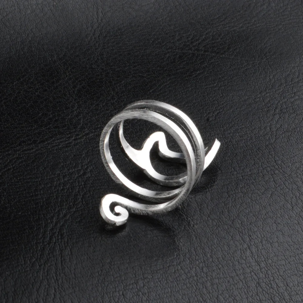 Spiral Cat Ring in Solid 925 Sterling Silver