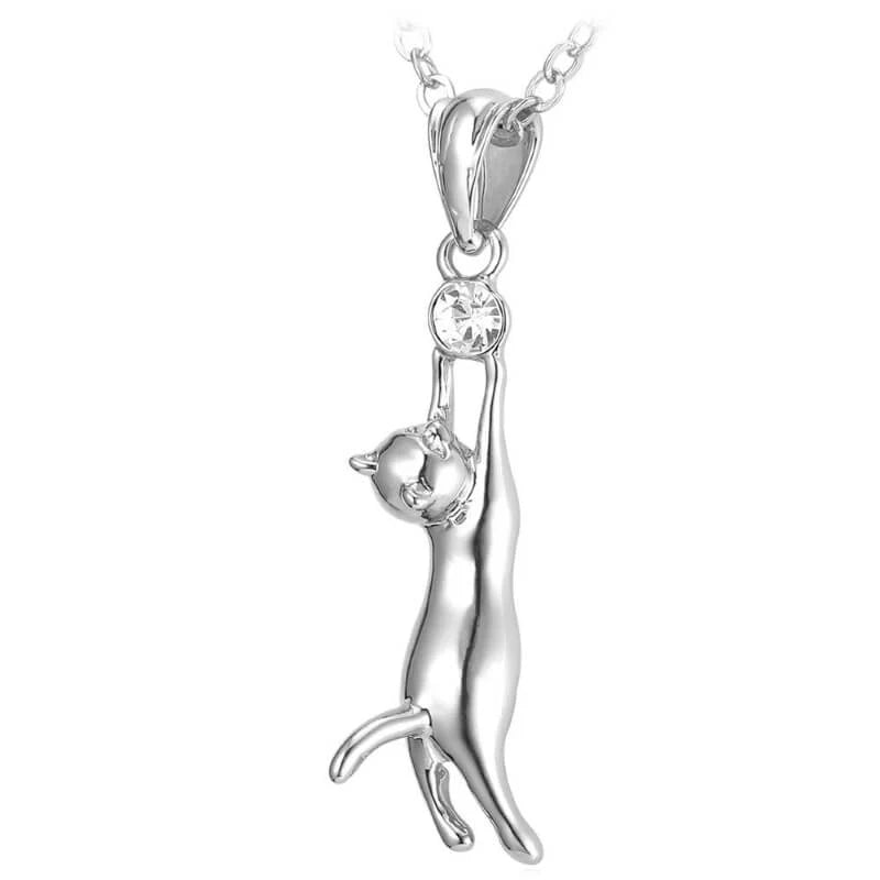 Hanging Cat Necklace (18K Gold Plated or 925 Sterling Silver Plated)