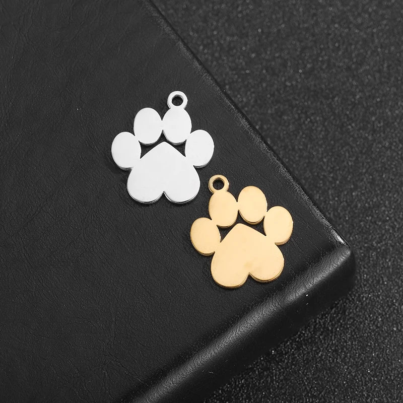 Solid Kitty Paw Necklace in Solid 925 Sterling Silver (Platinum or Rose Gold Plated)